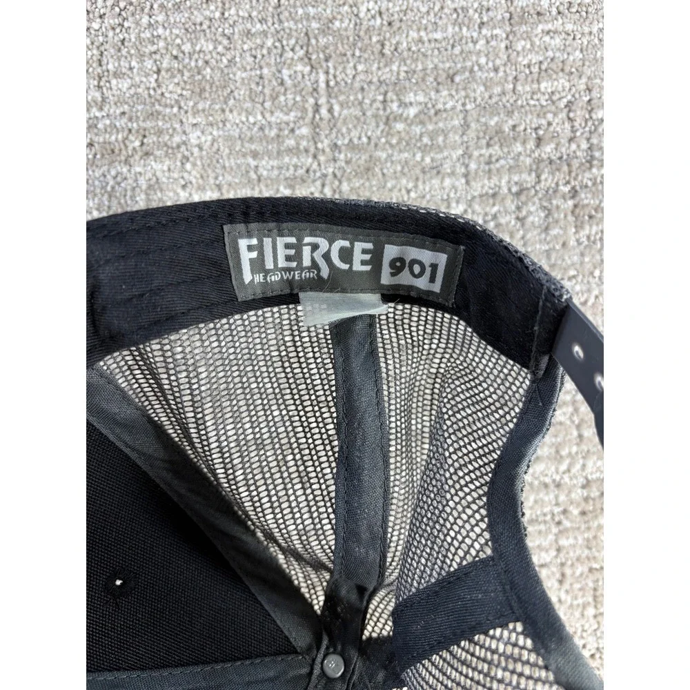 Fierce Headwear 901 Trucker Hat Pledge of Allegiance Flag Black Grey OSFM Mens